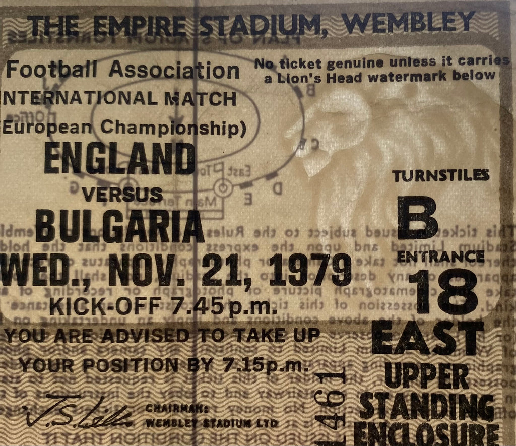 1979 ORIGINAL EUROPEAN CHAMPIONSHIPS QUALIFYING TICKET ENGLAND V BULGARIA