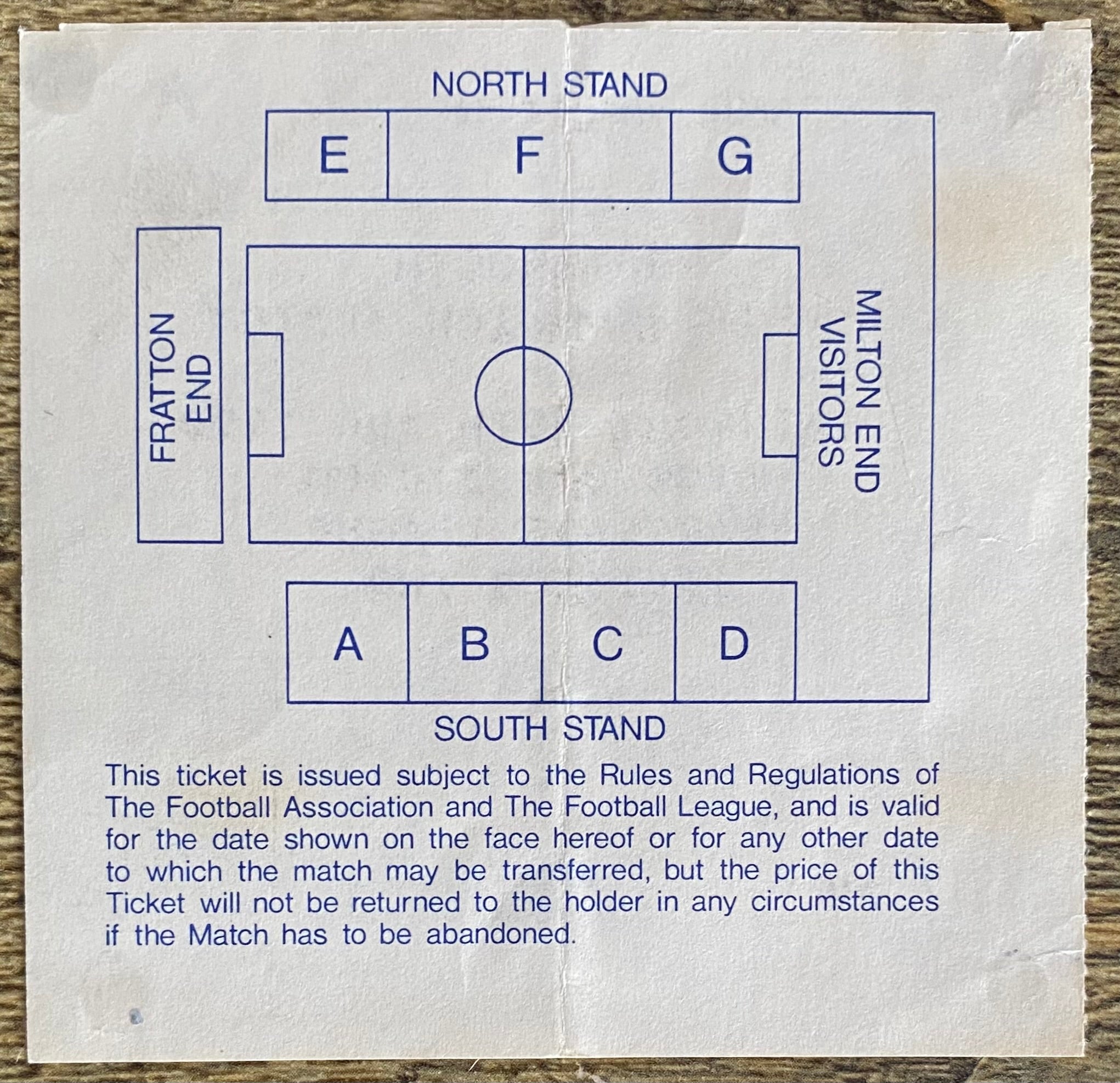 1990/91 ORIGINAL DIVISION 2 TICKET MIDDLESBROUGH V WEST BROMWICH ALBION