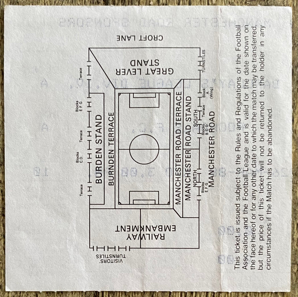 1987/88 ORIGINAL DIVISION 4 TICKET BOLTON WANDERERS V ROCHDALE