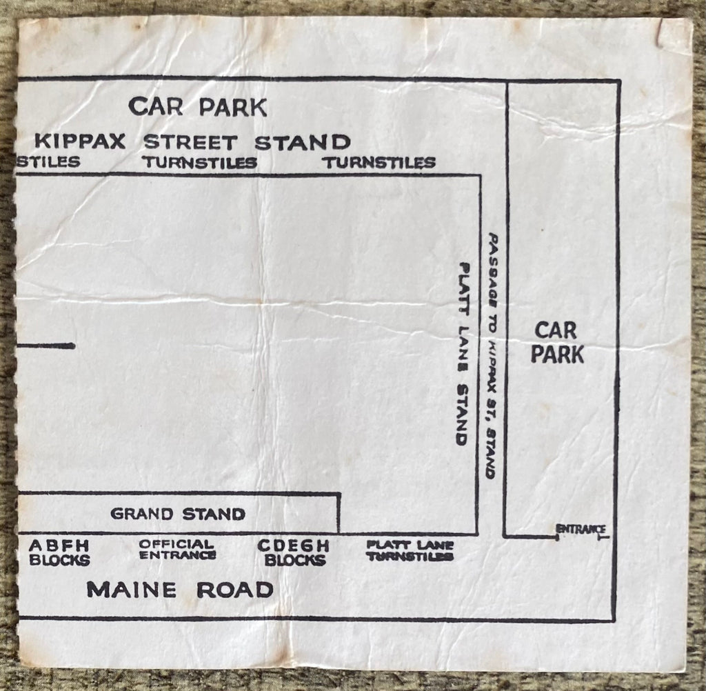 1967/68 ORIGINAL DIVISION 1 TICKET MANCHESTER CITY V LIVERPOOL