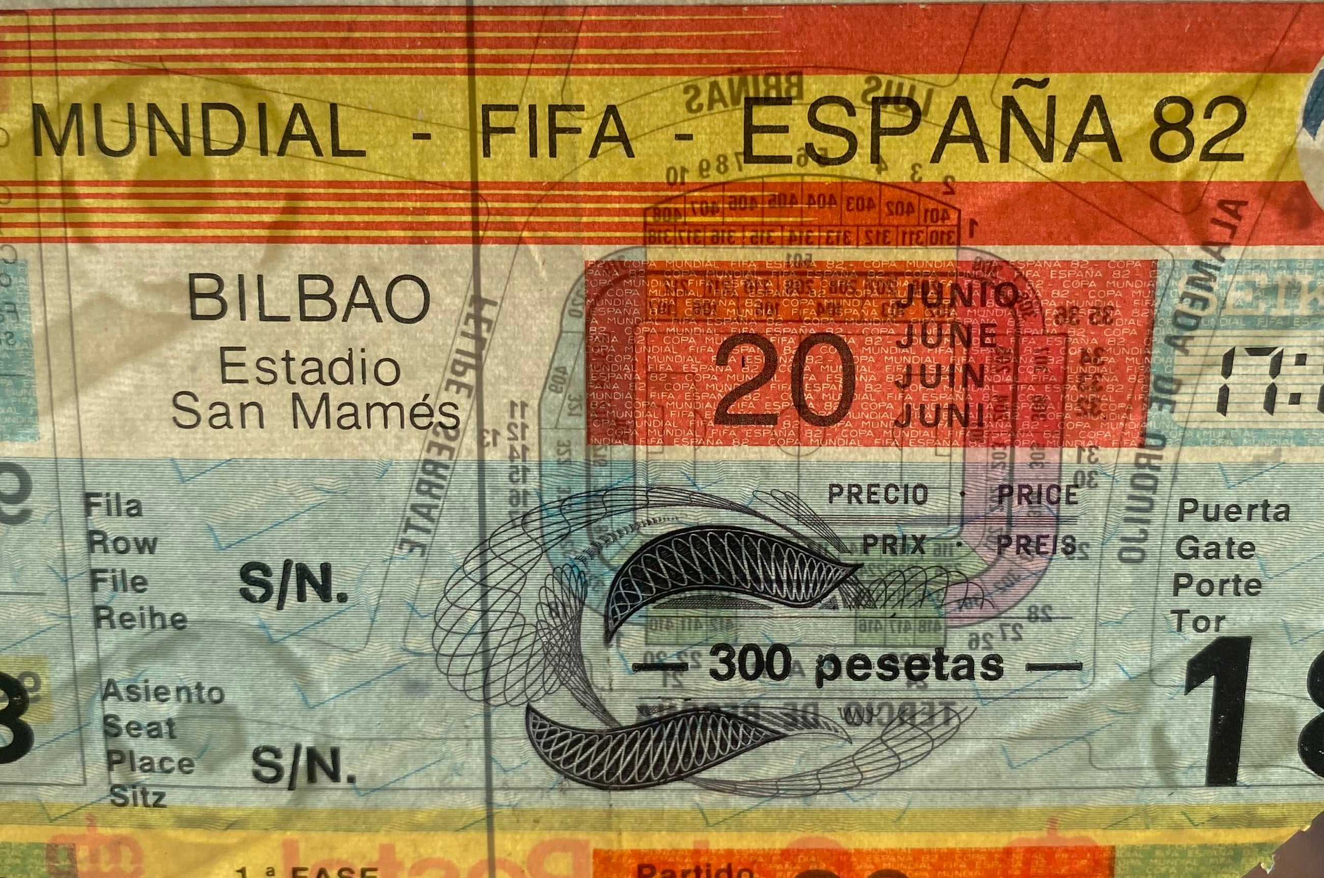 1982 ORIGINAL WORLD CUP 1ST ROUND TICKET ENGLAND V CZECHOSLOVAKIA @ BILBAO