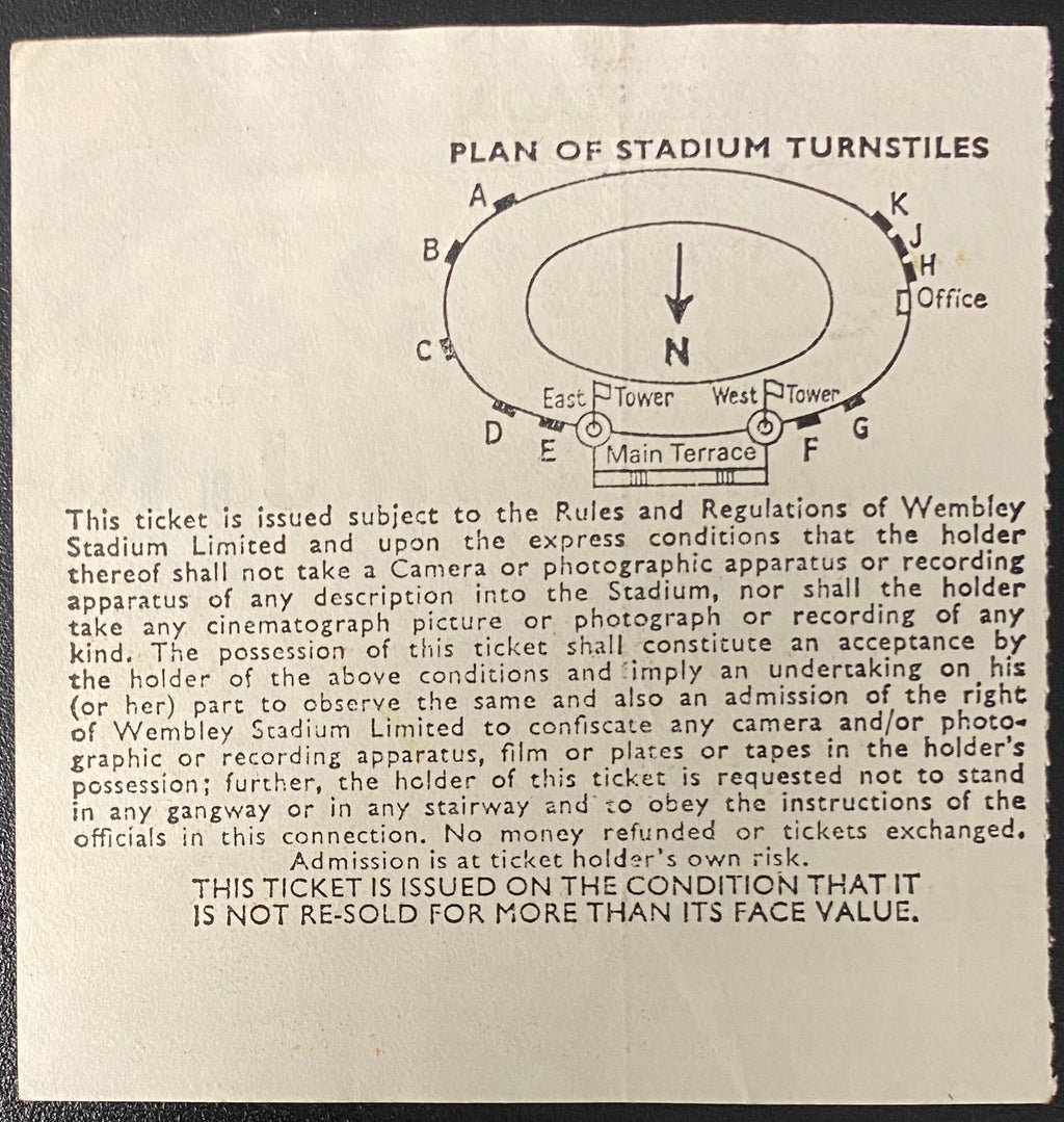 1976 ORIGINAL CHARITY SHIELD TICKET LIVERPOOL V SOUTHAMPTON