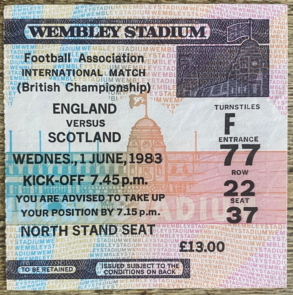 1983 ORIGINAL BRITISH HOME INTERNATIONAL CHAMPIONSHIPS TICKET ENGLAND V SCOTLAND