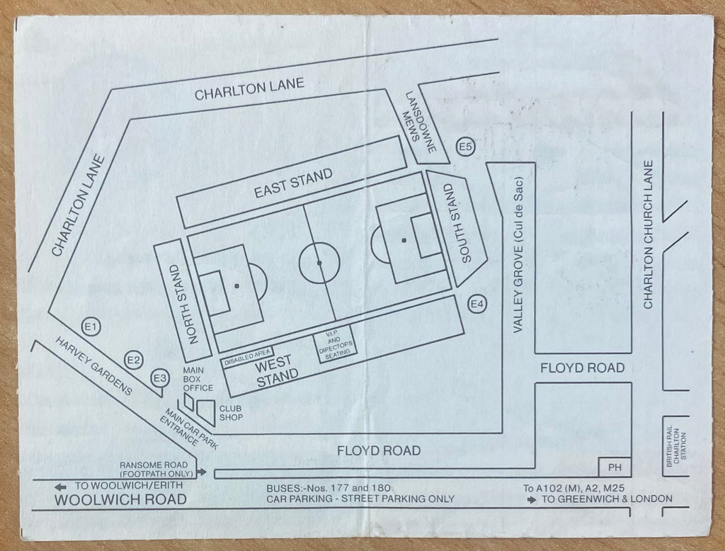 1993/94 ORIGINAL DIVISION 1 TICKET CHARLTON ATHLETIC V BARNSLEY