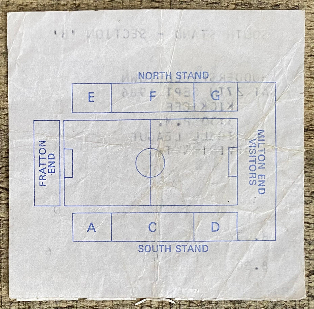 1986/87 ORIGINAL DIVISION 2 TICKET PORTSMOUTH V HUDDERSFIELD TOWN