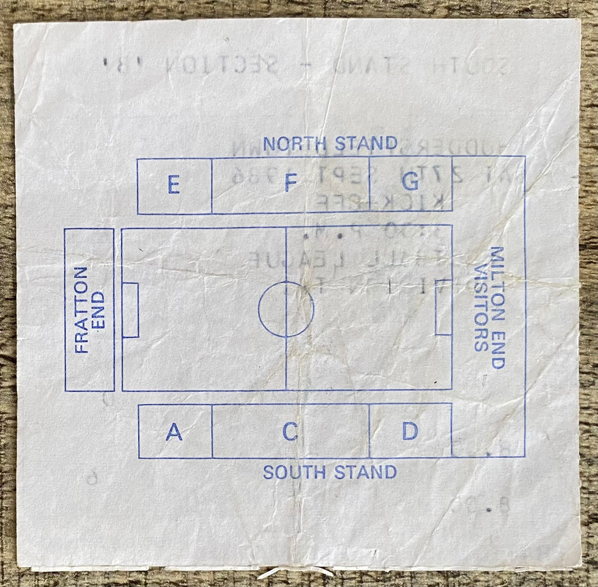 1986/87 ORIGINAL DIVISION 2 TICKET PORTSMOUTH V HUDDERSFIELD TOWN