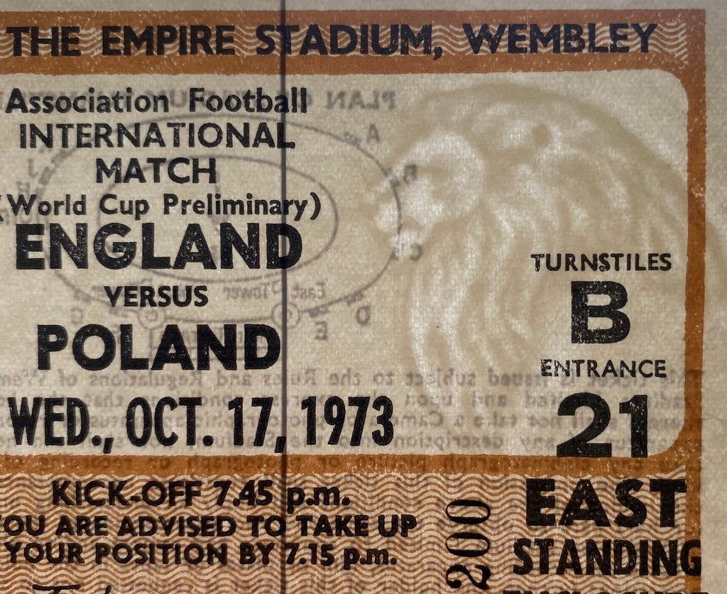 1973 ORIGINAL WORLD CUP QUALIFYING TICKET ENGLAND V POLAND