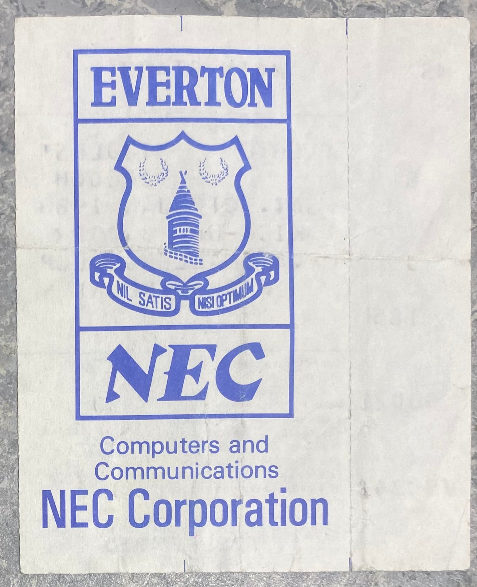 1987/88 ORIGINAL FA CUP 4TH ROUND  TICKET  EVERTON V MIDDLESBROUGH