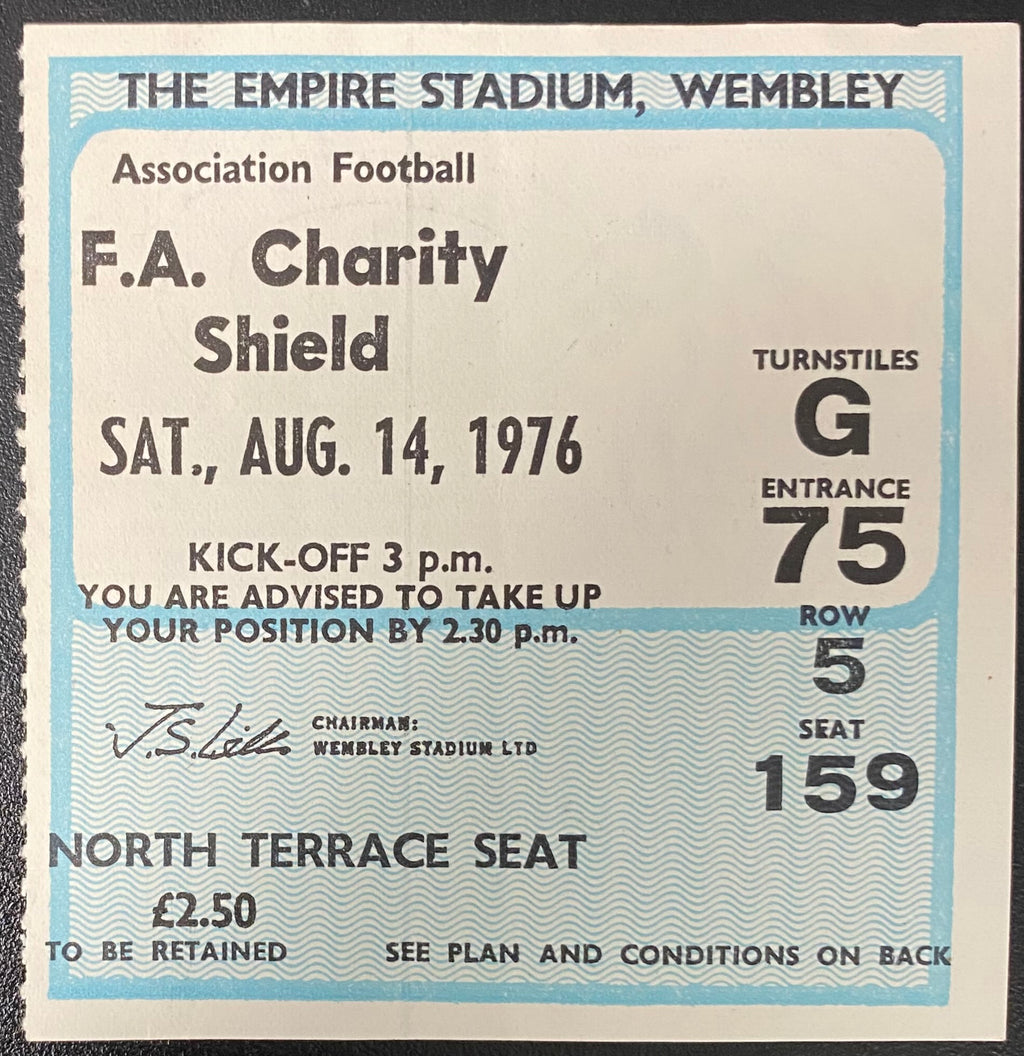 1976 ORIGINAL CHARITY SHIELD TICKET LIVERPOOL V SOUTHAMPTON