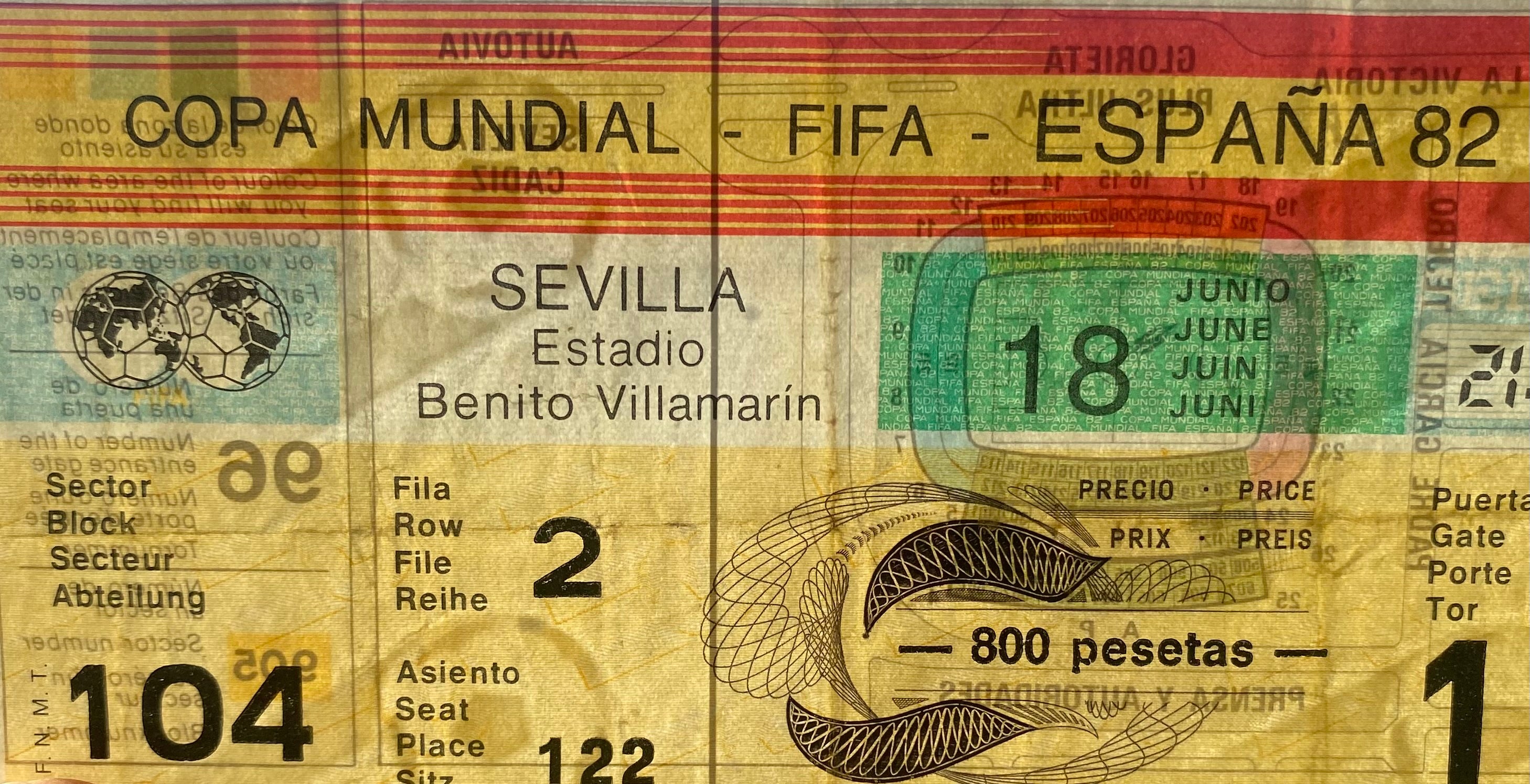 1982 ORIGINAL WORLD CUP 1ST ROUND TICKET SCOTLAND V BRAZIL @ SEVILLE