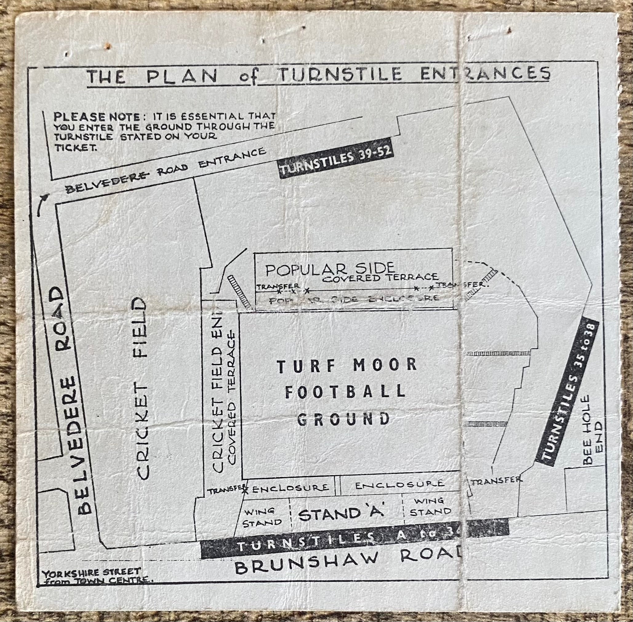 1963/64 ORIGINAL FA CUP 4TH ROUND TICKET BURNLEY V NEWPORT COUNTY