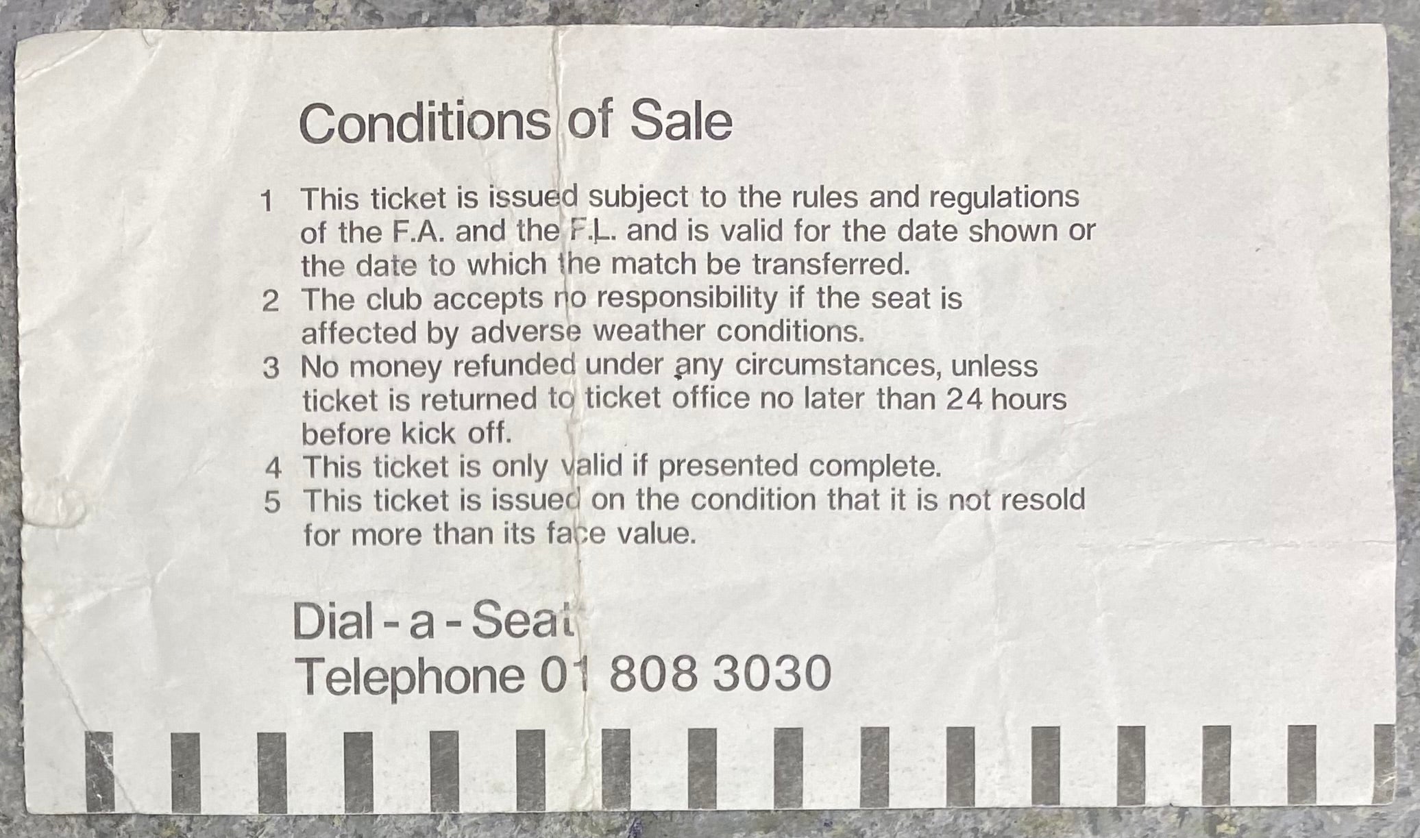 1984/85 ORIGINAL DIVISION ONE TICKET TOTTENHAM HOTSPUR V ASTON VILLA