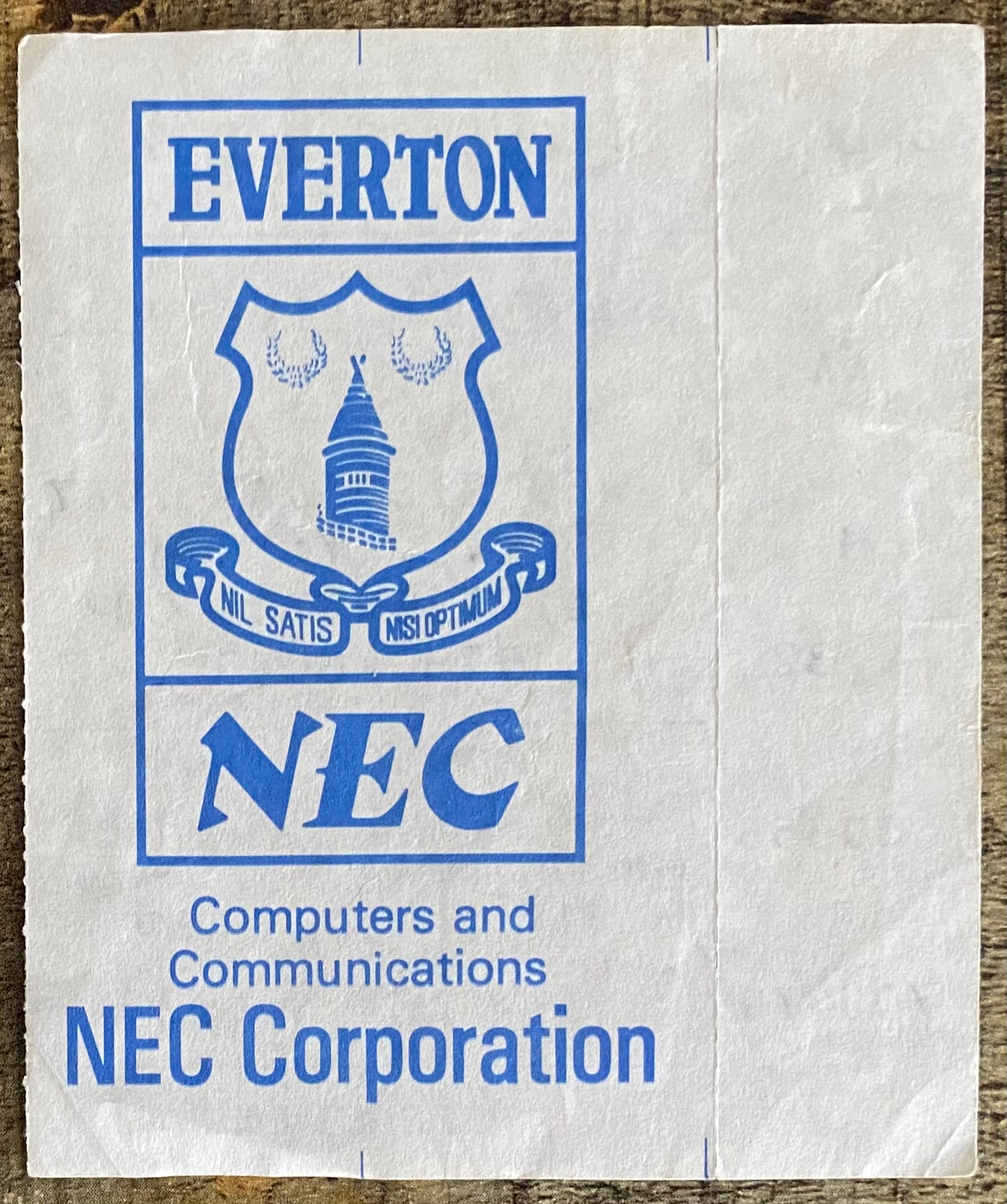 1986/87 ORIGINAL LITTLEWOODS CUP 5TH ROUND TICKET EVERTON V LIVERPOOL
