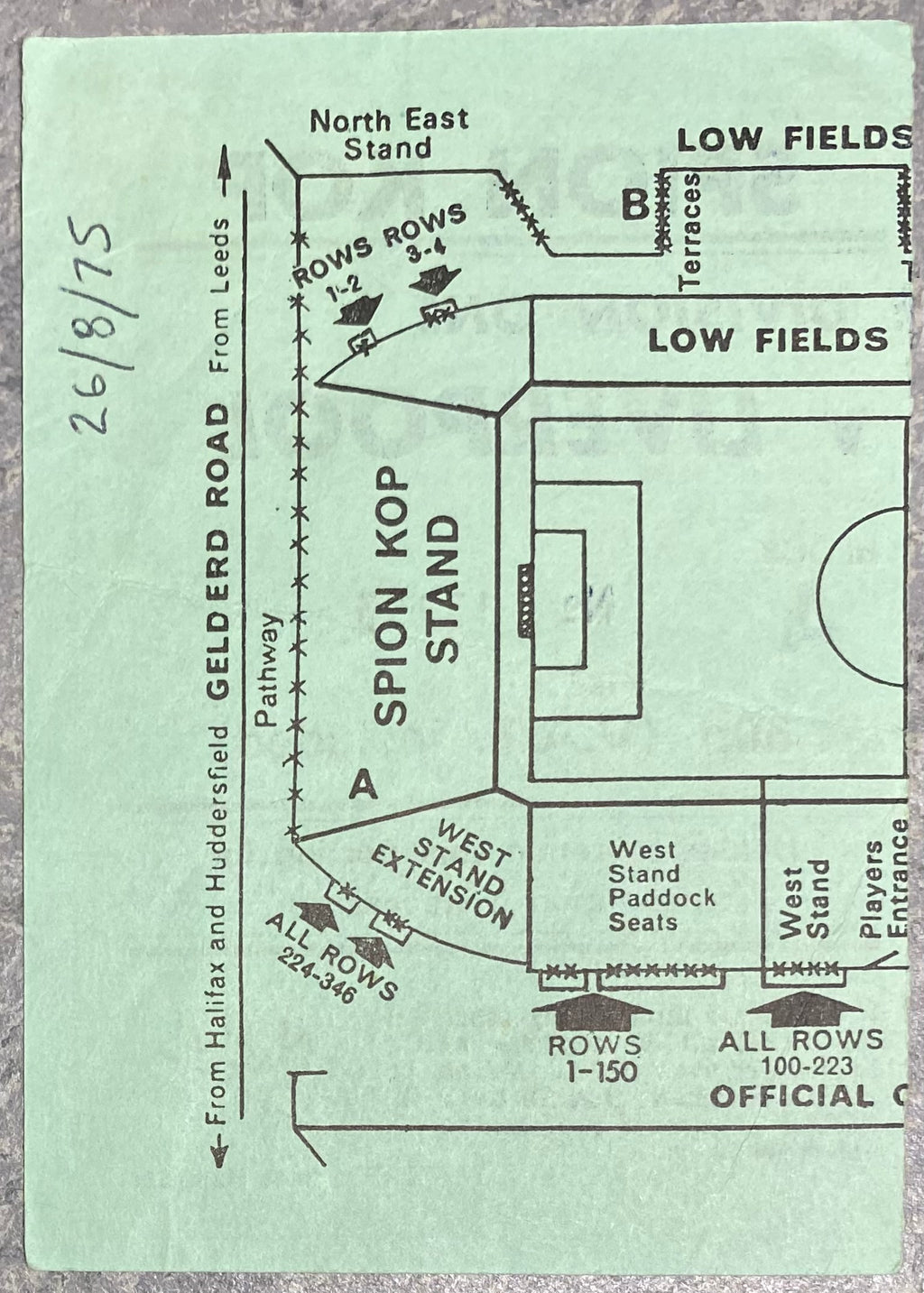 1975/76 ORIGINAL DIVISION ONE TICKET LEEDS UNITED V LIVERPOOL