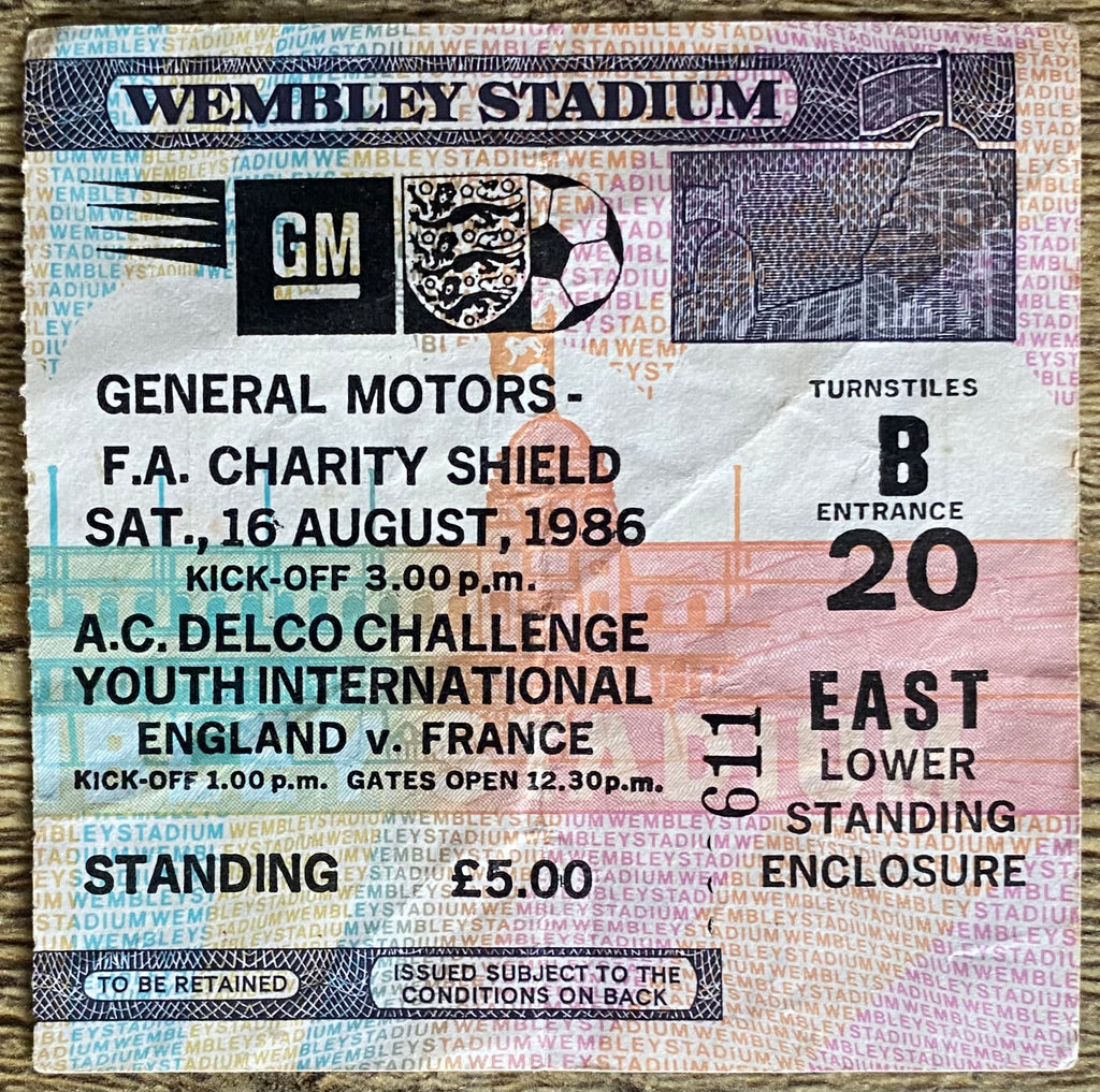 1986 ORIGINAL CHARITY SHIELD TICKET LIVERPOOL V EVERTON