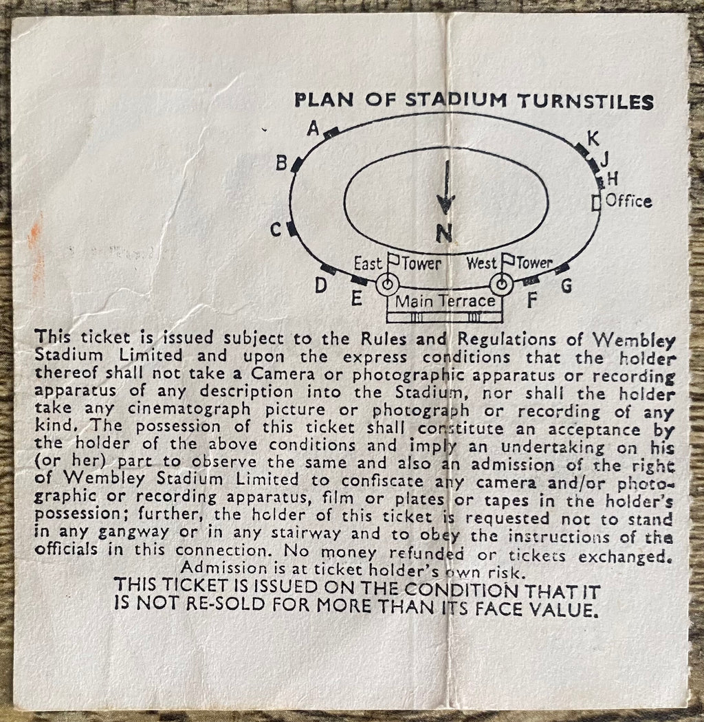 1977 ORIGINAL CHARITY SHIELD TICKET LIVERPOOL V MANCHESTER UNITED