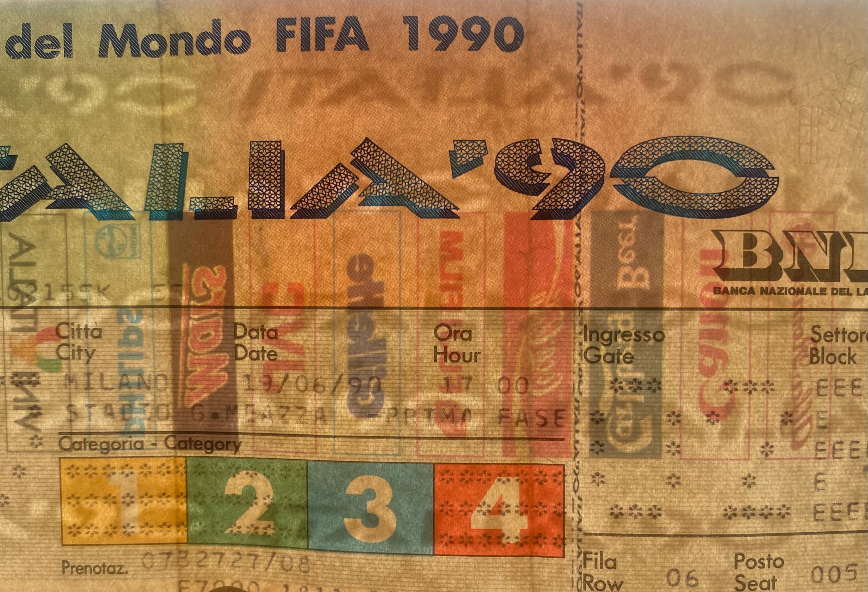 1990 ORIGINAL WORLD CUP 1ST ROUND TICKET WEST GERMANY V COLOMBIA @ MILAN