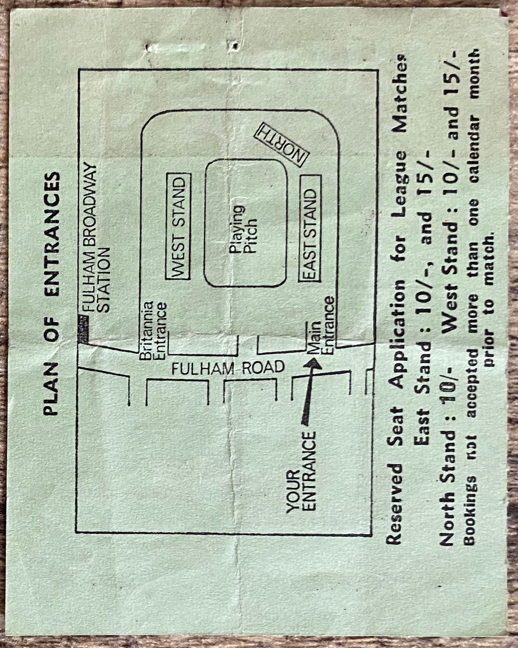 1966/67 ORIGINAL  DIVISION 1 TICKET CHELSEA V EVERTON