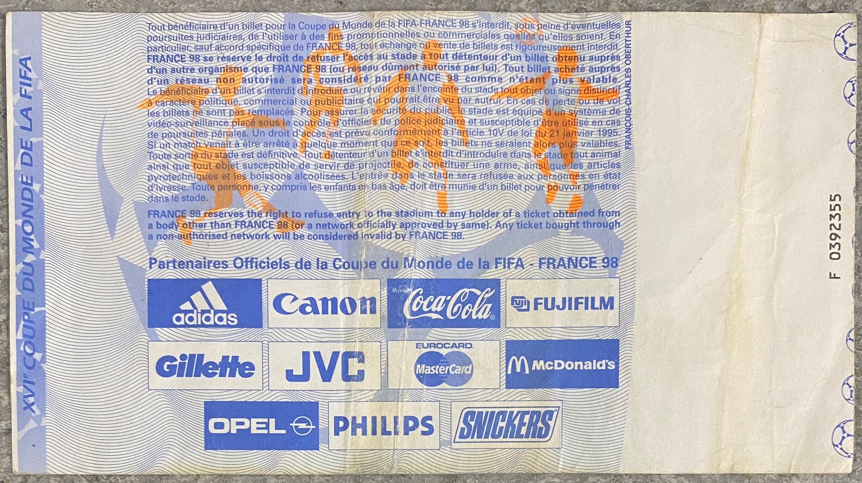 1998 ORIGINAL WORLD CUP 1ST ROUND TICKET SCOTLAND V NORWAY @ BORDEAUX