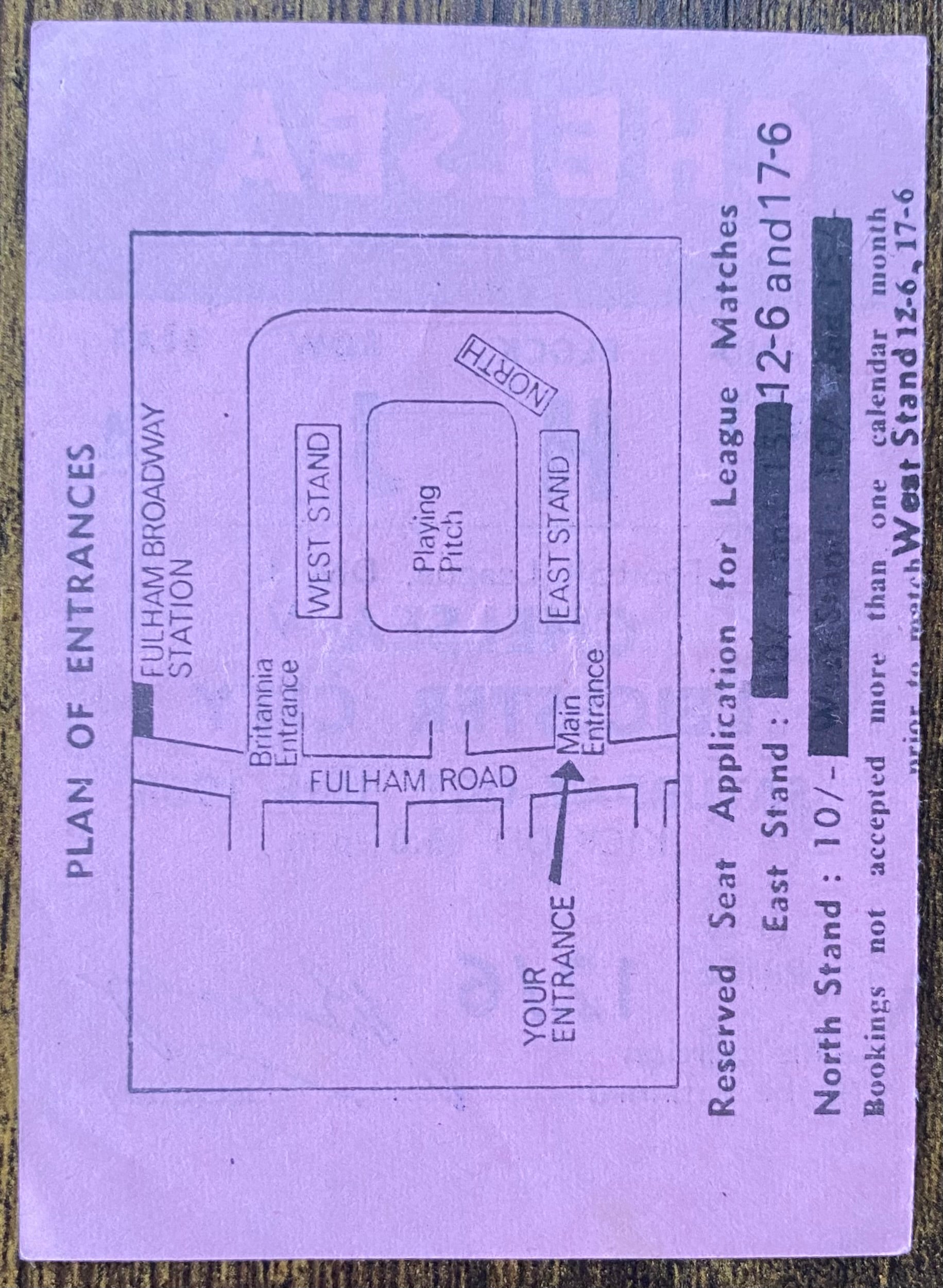 1968/69 ORIGINAL DIVISION 1 TICKET CHELSEA V LEICESTER CITY