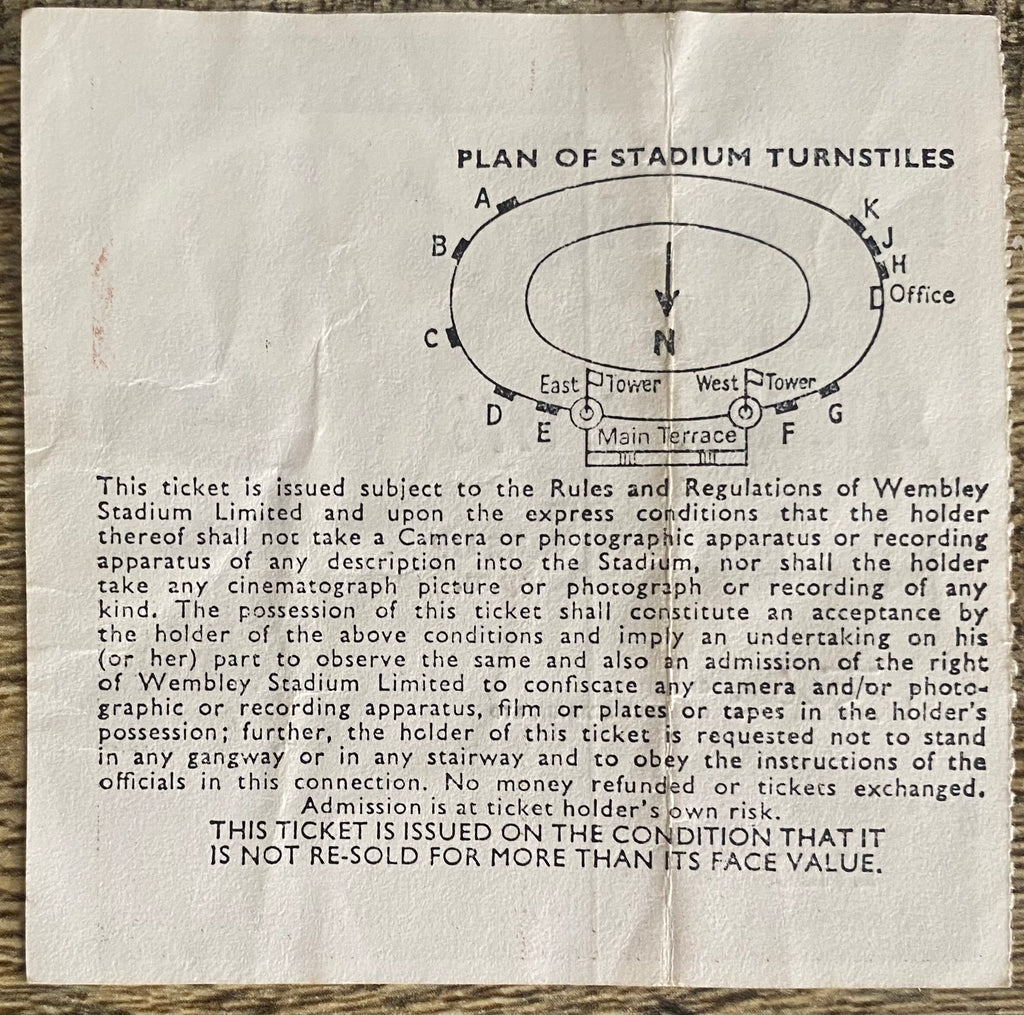 1976 ORIGINAL CHARITY SHIELD TICKET LIVERPOOL V SOUTHAMPTON