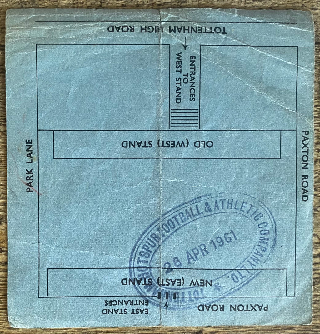 1960/61 ORIGINAL DIVISION ONE TICKET TOTTENHAM HOTSPUR V NOTTINGHAM FOREST