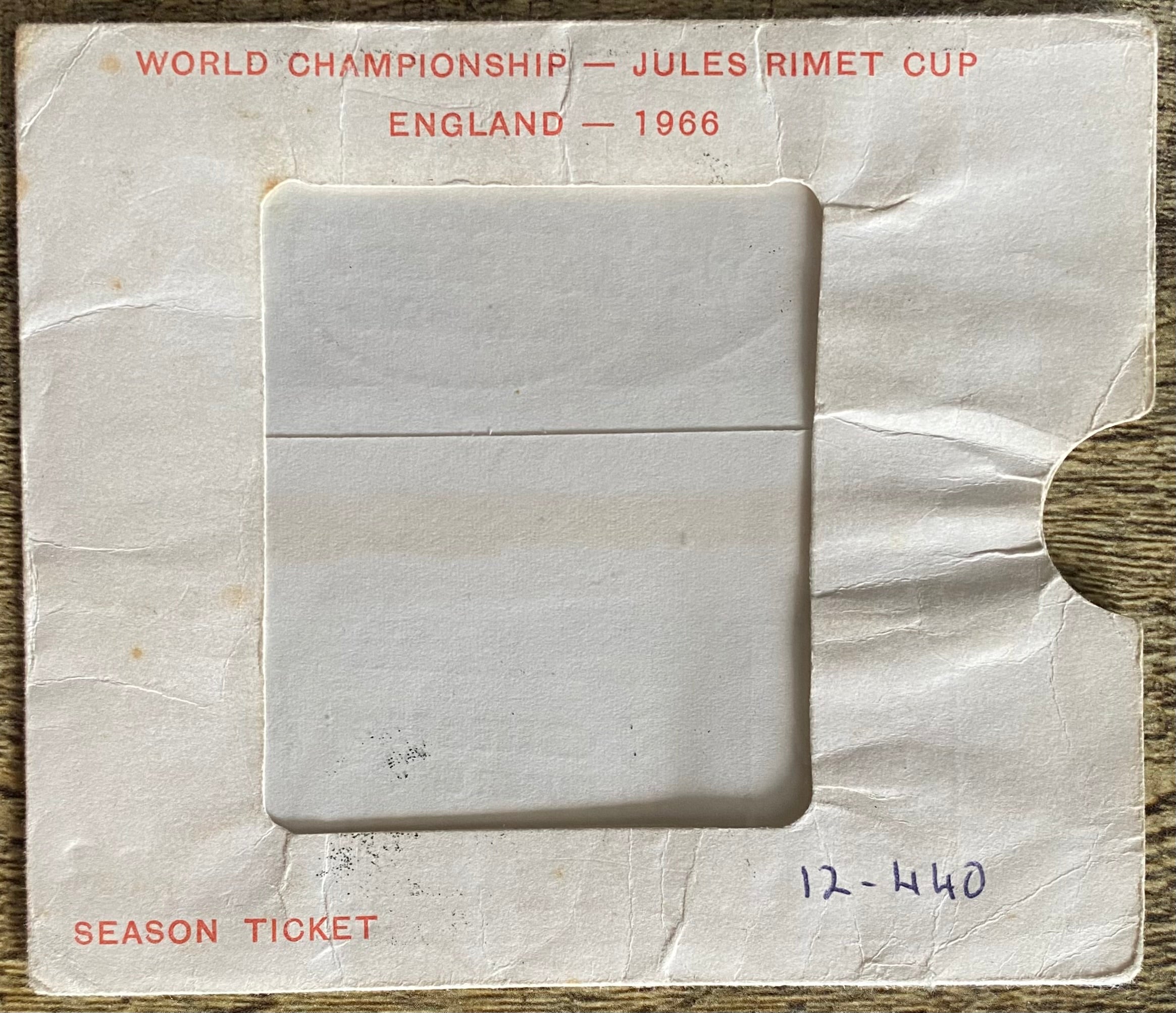 1966 WORLD CUP ORIGINAL OFFICIAL SEASON TICKET HOLDER WALLET