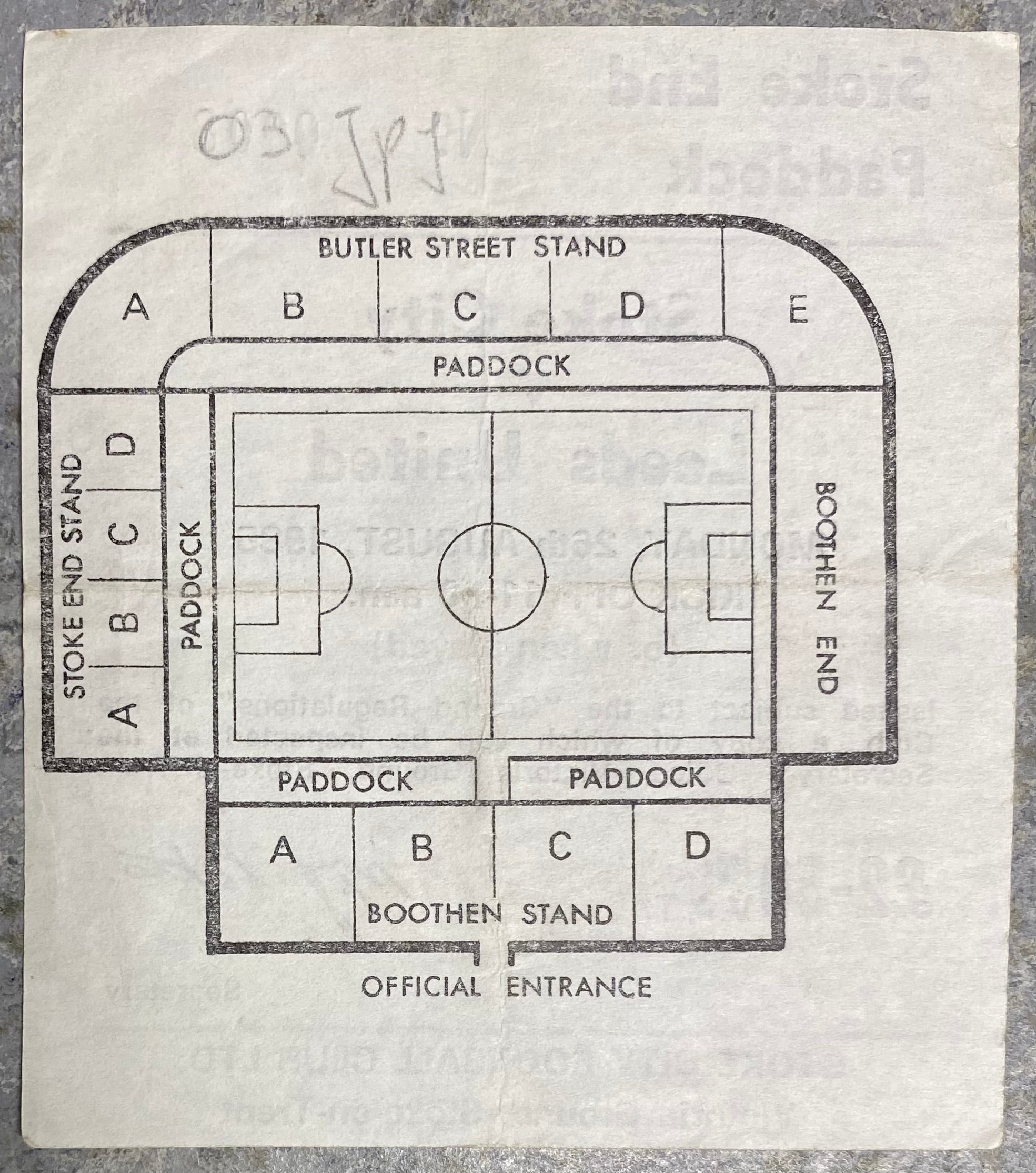 1985/86 ORIGINAL DIVISION TWO TICKET STOKE CITY V LEEDS UNITED