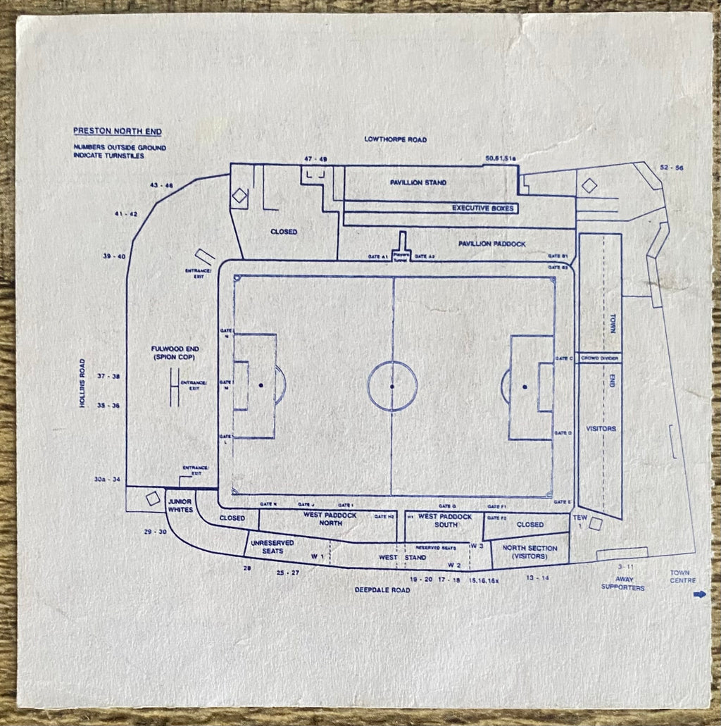 1992/93 ORIGINAL DIVISION 2 TICKET PRESTON NORTH END V BRIGHTON AND HOVE ALBION