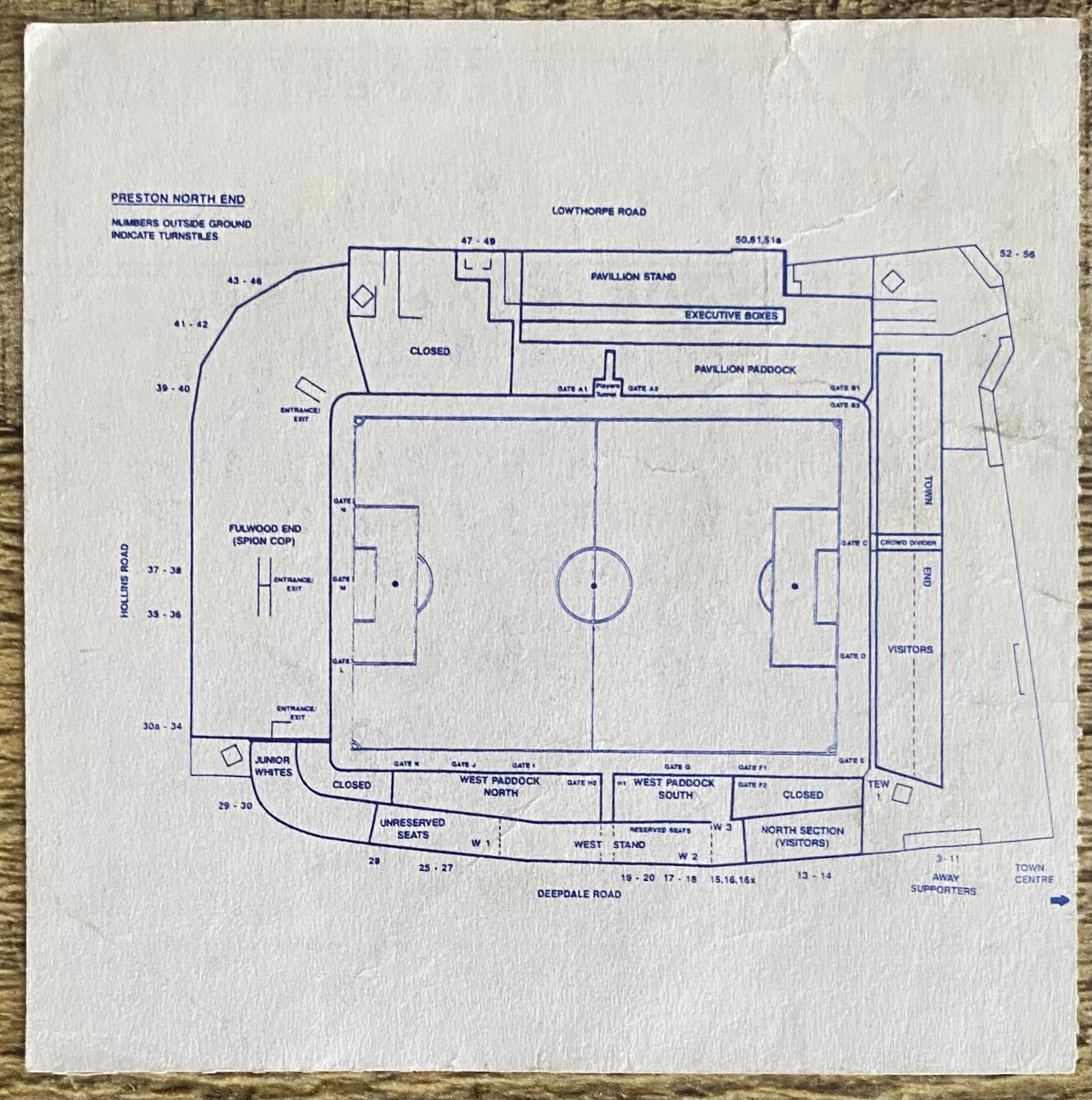 1992/93 ORIGINAL DIVISION 2 TICKET PRESTON NORTH END V BRIGHTON AND HOVE ALBION