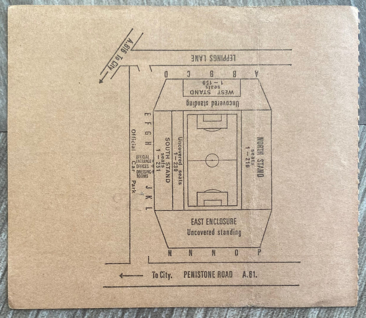 1968/69 ORIGINAL FA CUP 3RD ROUND TICKET SHEFFIELD WEDNESDAY V LEEDS UNITED