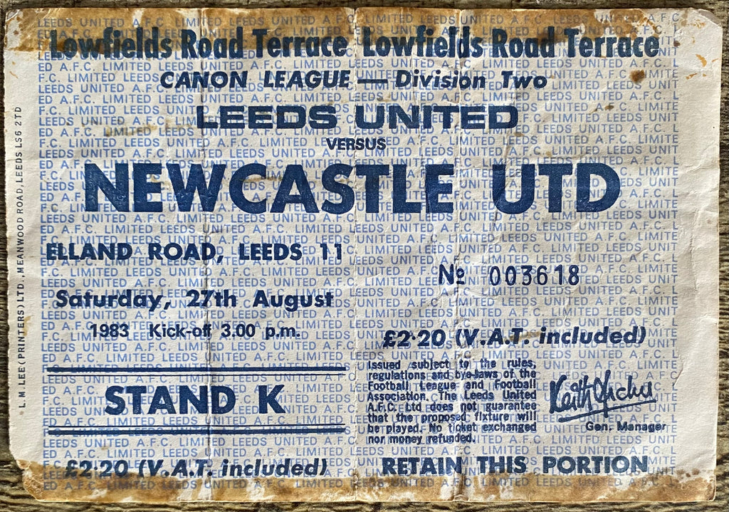 1983/84 ORIGINAL DIVISION 2 UNUSED TICKET LEEDS UNITED V NEWCASTLE UNITED
