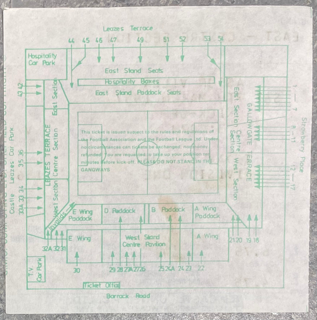 1986/87 ORIGINAL DIVISION ONE TICKET NEWCASTLE UNITED V ASTON VILLA