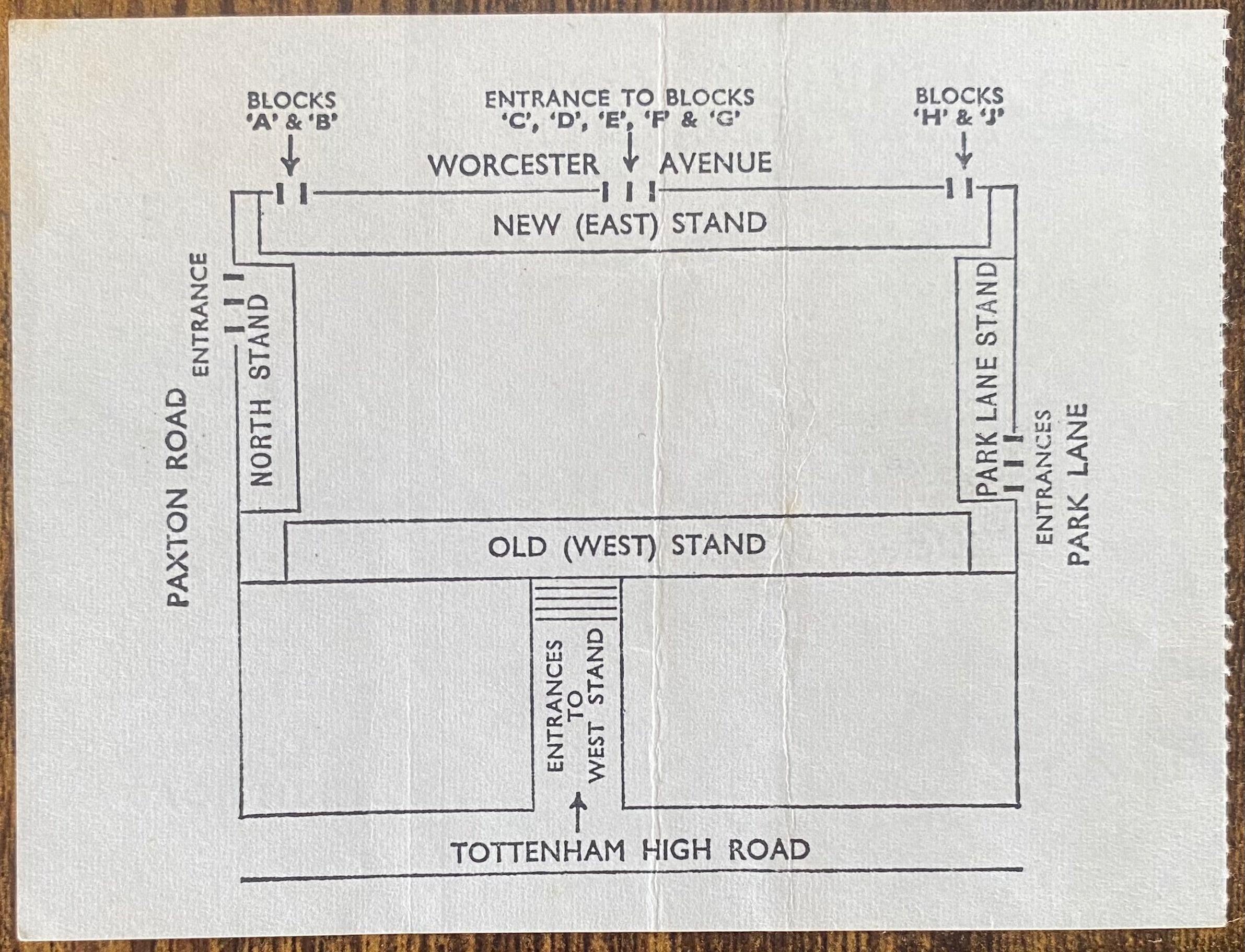 1968/69 ORIGINAL DIVISION ONE TICKET TOTTENHAM HOTSPUR V ARSENAL