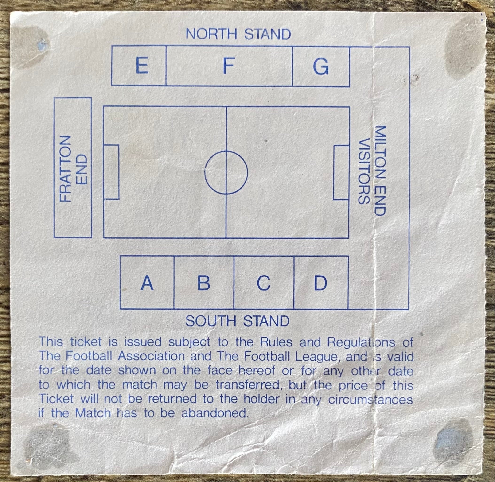 1990/91 ORIGINAL DIVISION 2 TICKET PORTSMOUTH V WEST HAM UNITED
