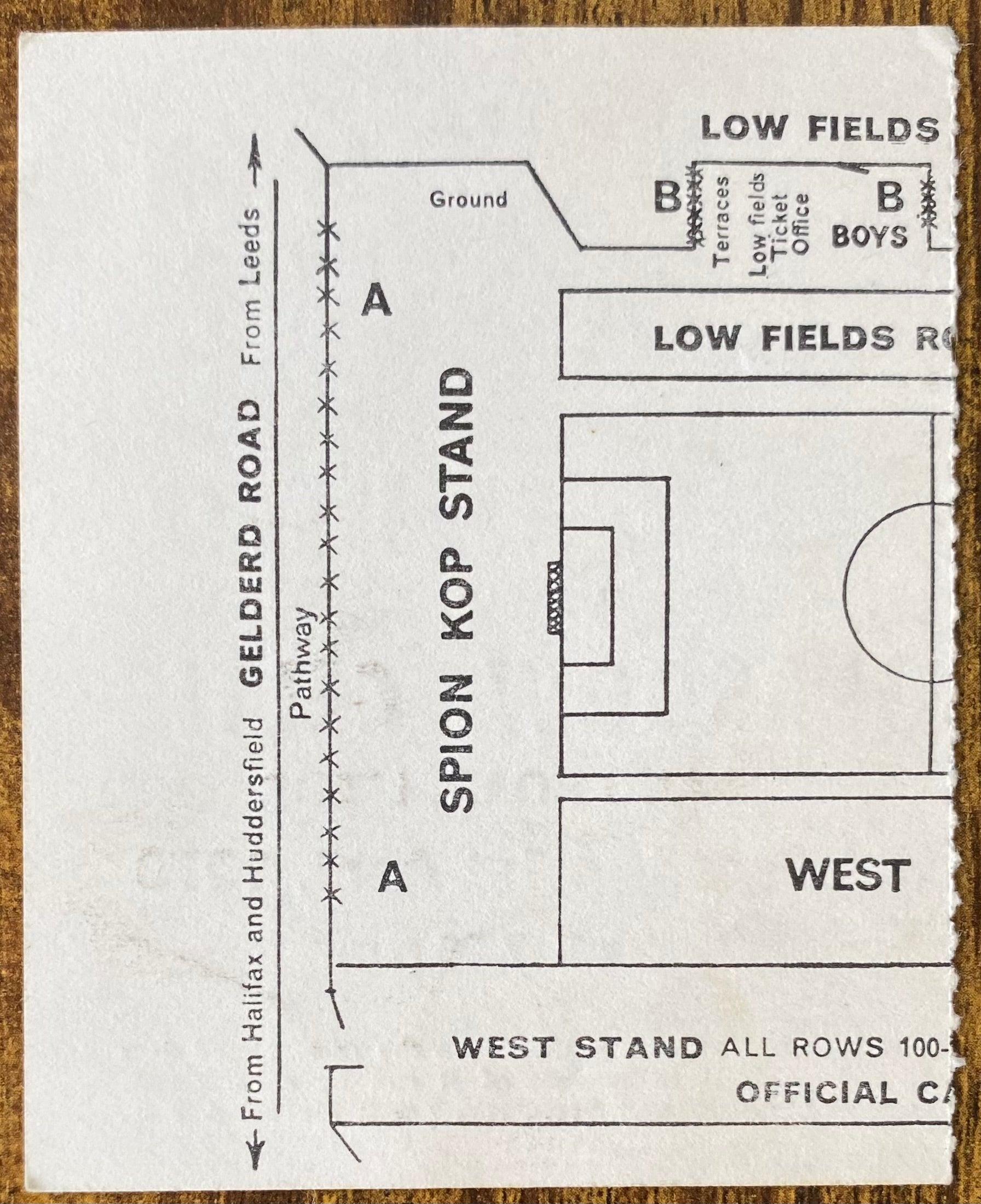 1969/70 ORIGINAL EUROPEAN CUP SEMI FINAL 1ST LEG TICKET LEEDS UNITED V GLASGOW CELTIC