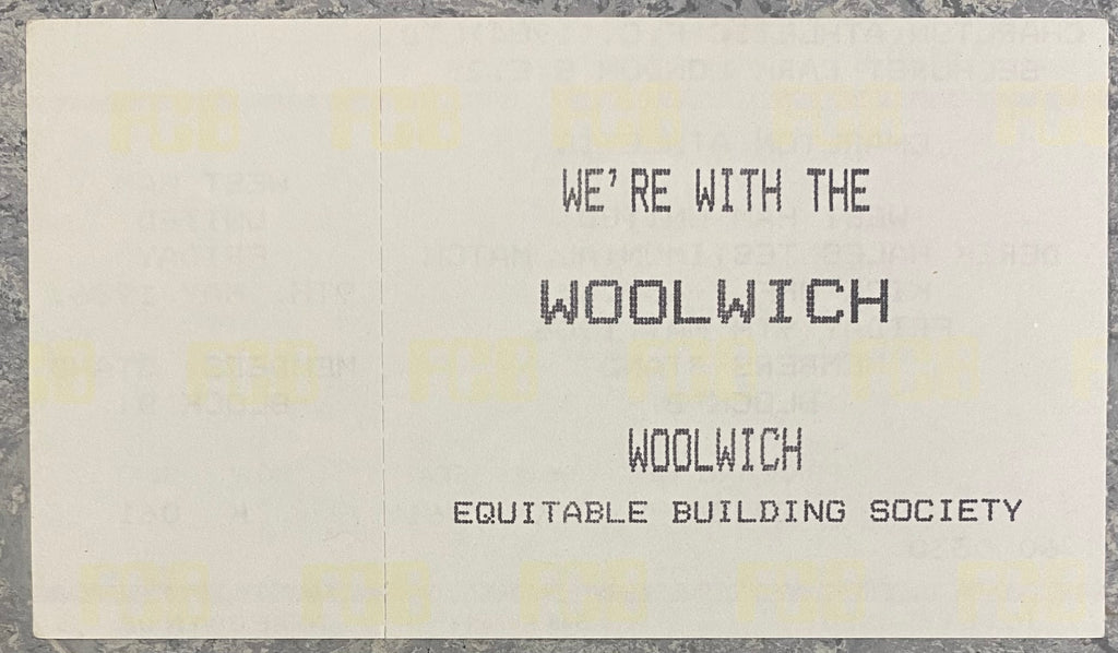 1985/86 ORIGINAL DEREK HALES TESTIMONIAL TICKET CHARLTON ATHLETIC V WEST HAM UNITED