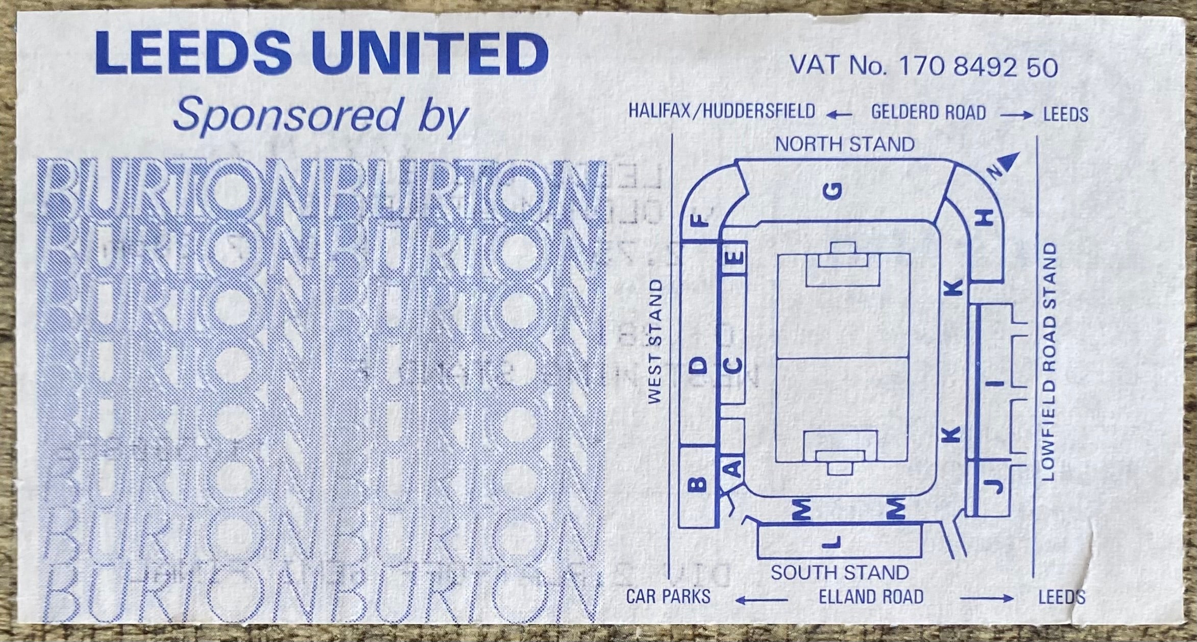 1986/87 ORIGINAL DIVISION 2 PLAY OFF SEMI FINAL 1ST LEG TICKET LEEDS UNITED V OLDHAM ATHLETIC