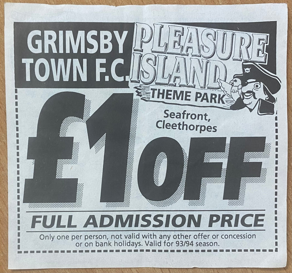 1994/95 ORIGINAL DIVISION 1 TICKET GRIMSBY TOWN V CHARLTON ATHLETIC
