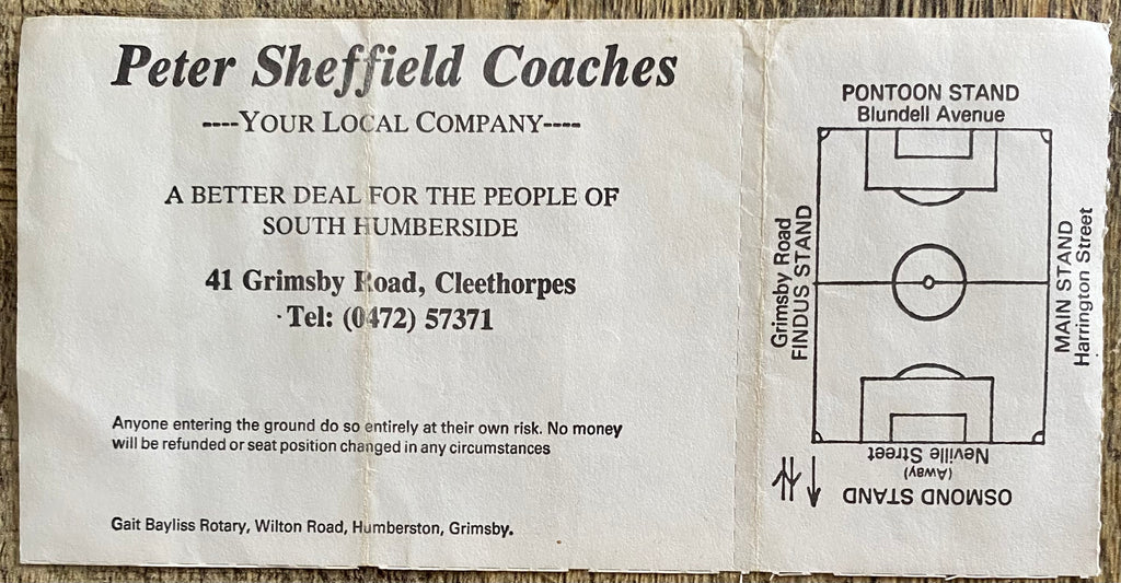 1983/84 ORIGINAL UNUSED DIVISION TWO TICKET GRIMSBY TOWN V CHELSEA