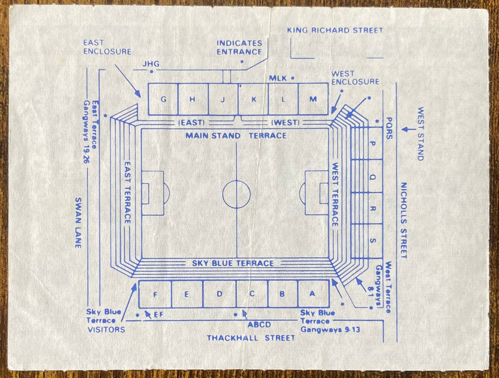 1986/87 ORIGINAL DIVISION 1 TICKET COVENTRY CITY V QUEENS PARK RANGERS