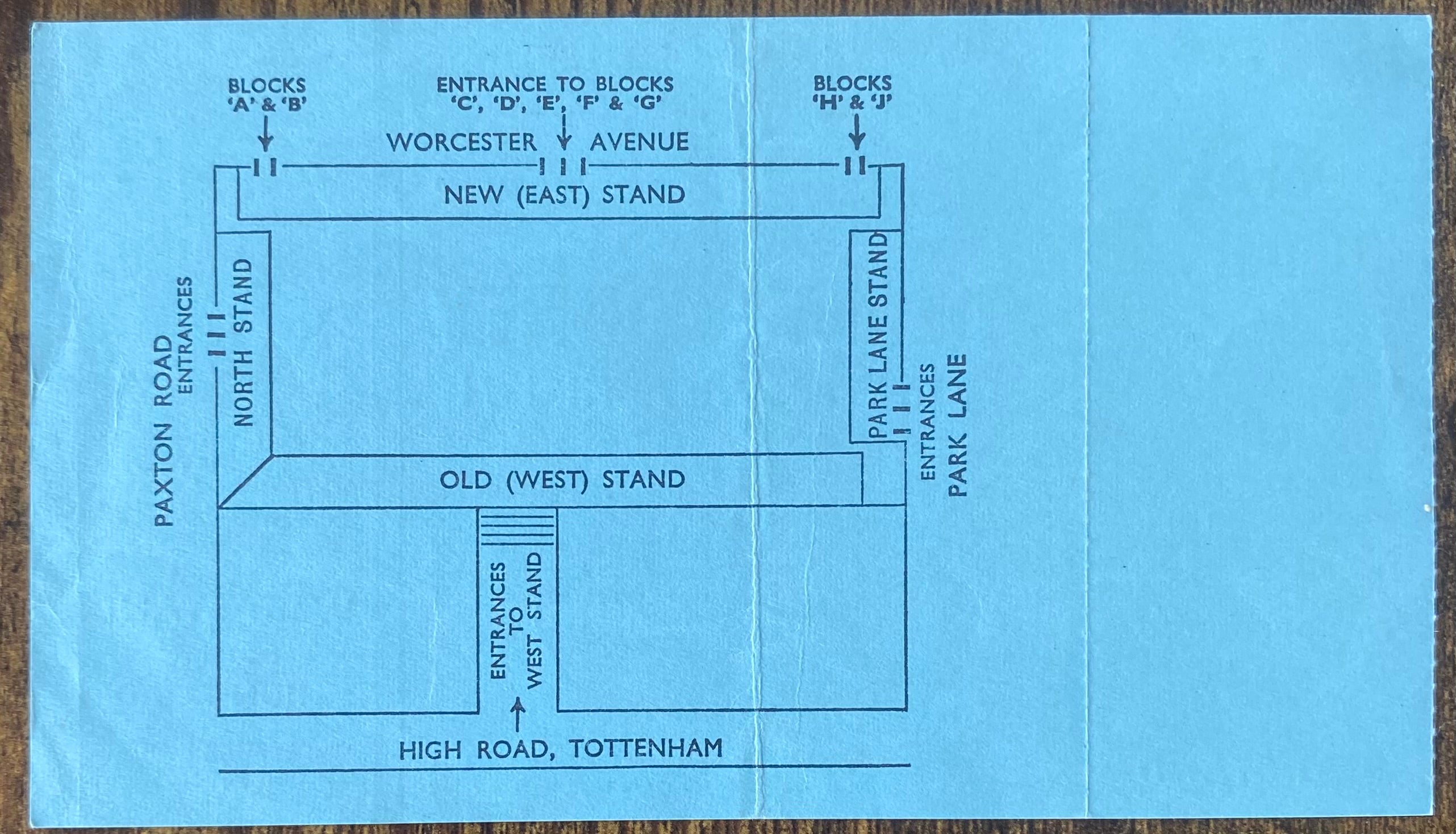 1970/71 ORIGINAL DIVISION ONE UNUSED TICKET TOTTENHAM HOTSPUR V DERBY COUNTY