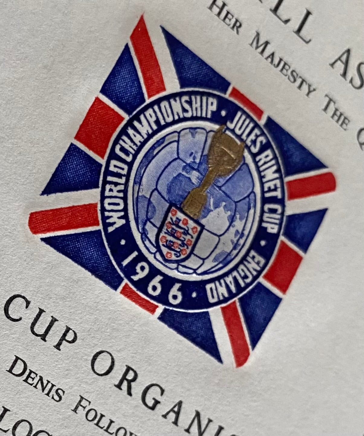 1966 WORLD CUP ORGANISATION ORIGINAL OFFICIAL UNUSED LETTER AYRESOME PARK