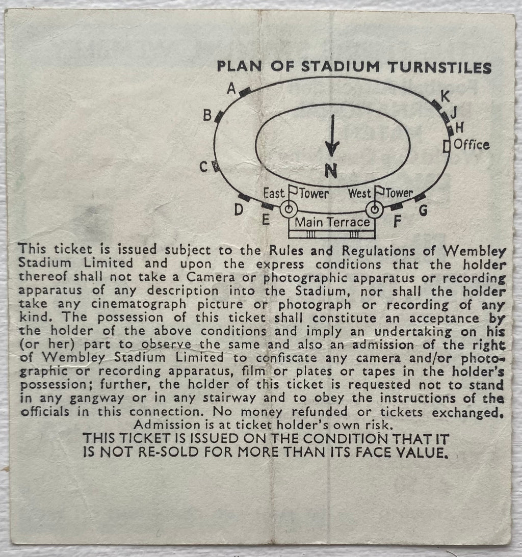1976 ORIGINAL WORLD CUP QUALIFYING TICKET ENGLAND V FINLAND