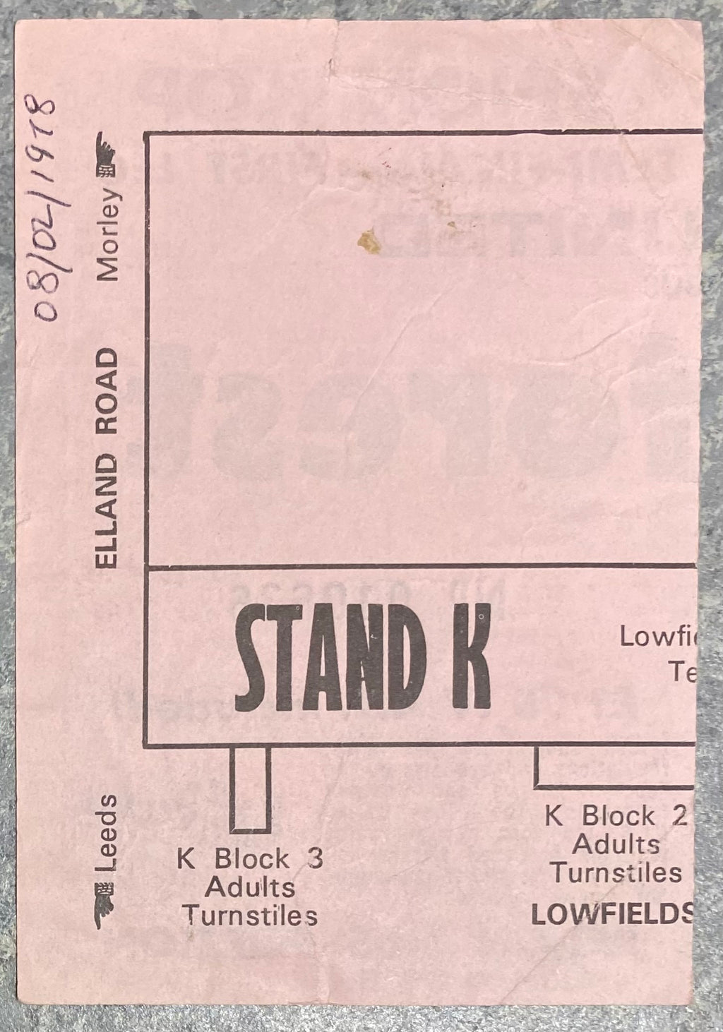 1977/78 ORIGINAL LEAGUE CUP SEMI FINAL TICKET LEEDS UNITED V NOTTINGHAM FOREST