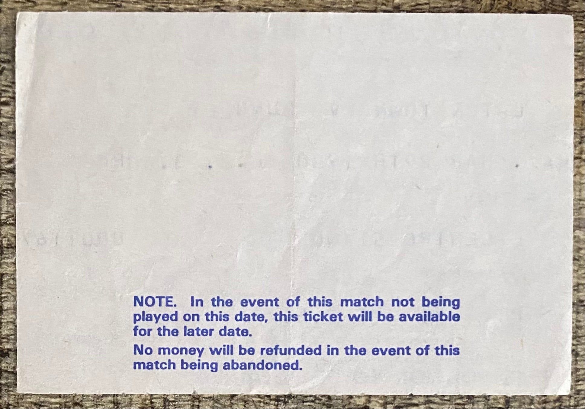 1979/80 ORIGINAL DIVISION 2 TICKET LUTON TOWN V BURNLEY