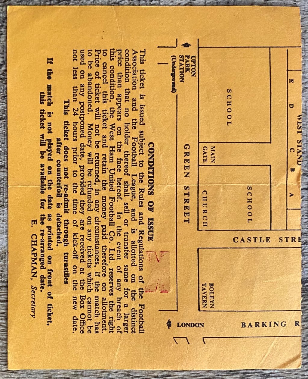 1973/74 ORIGINAL LEAGUE CUP 2ND ROUND TICKET WEST HAM UNITED V LIVERPOOL