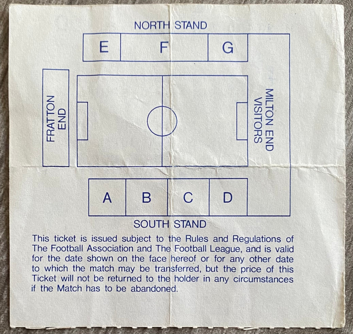 1990/91 ORIGINAL FA CUP 5TH ROUND TICKET PORTSMOUTH V TOTTENHAM HOTSPUR