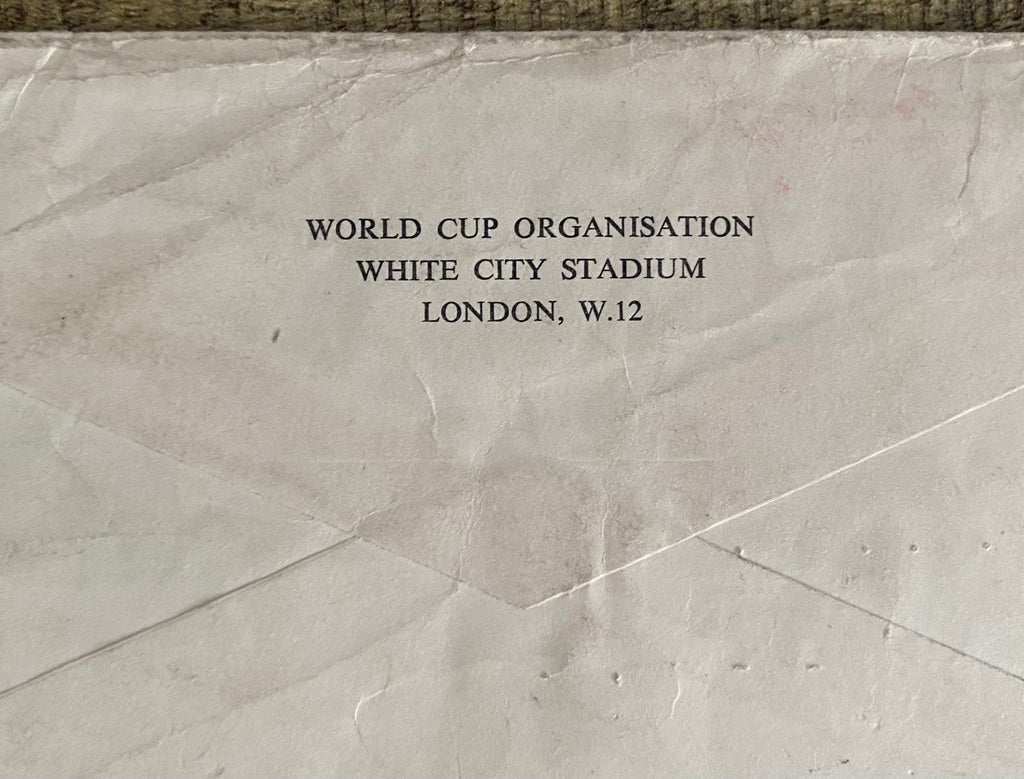 1966 WORLD CUP ORIGINAL OFFICIAL LETTER (WHITE CITY TICKET SALES) APR 1965 & ORIGINAL ENVELOPE