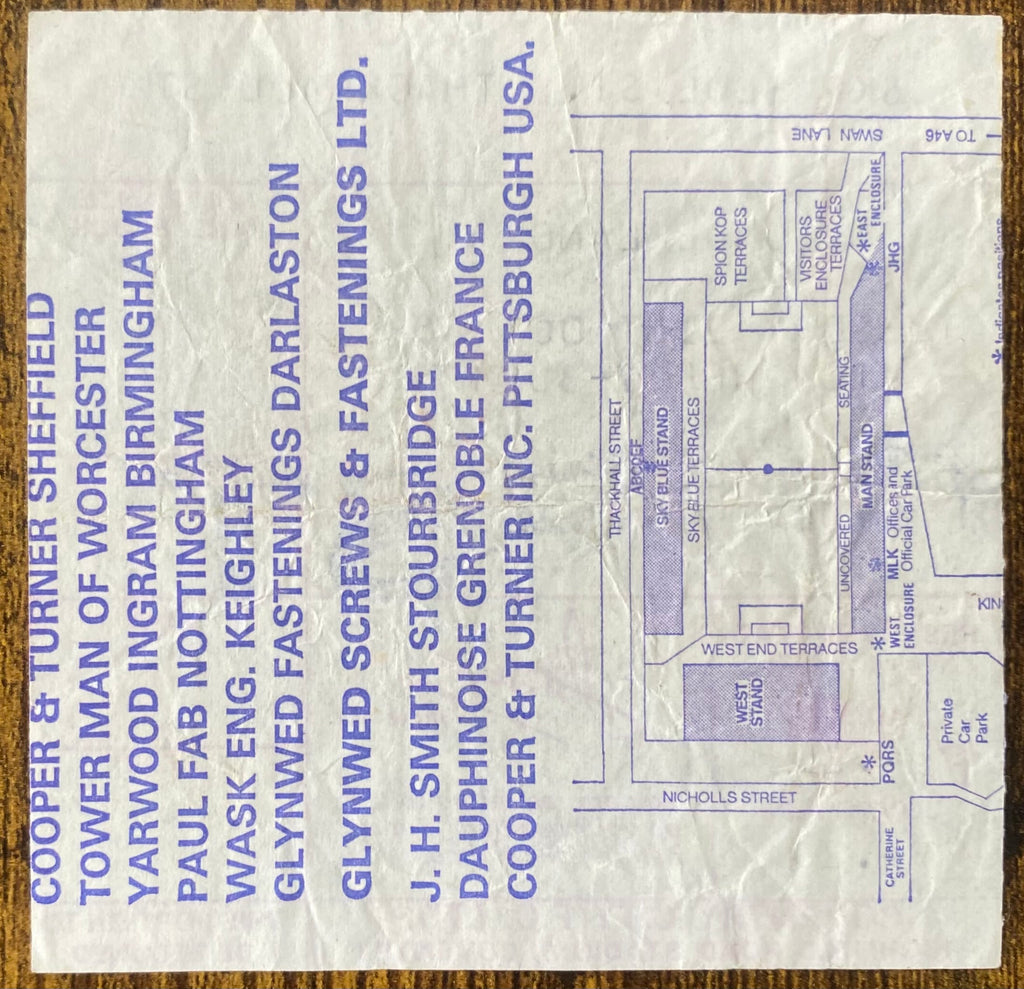 1980/81 ORIGINAL DIVISION 1 TICKET COVENTRY CITY V SUNDERLAND